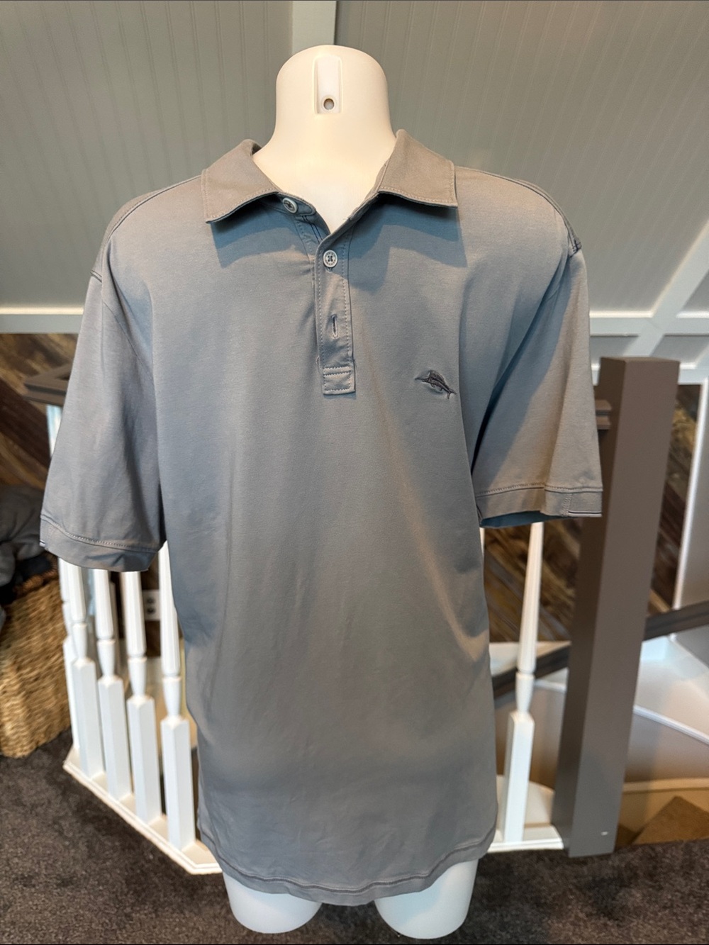 Tommy Bahama Light Gray Short Sleeve Polo